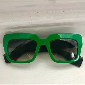 Prada Poeme Green Square Sunglasses